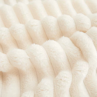 Thickened Striped Flannel Multi-Functional Blanket, Warm Cozy Throw Blanket Suitable for Sofas, Beds and Offices
